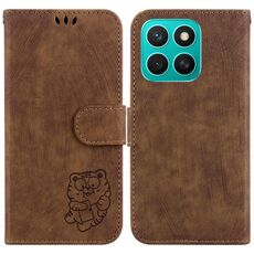 Per Honor X8c 4G Custodia per telefono in pelle goffrata Little Tiger (marrone)