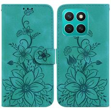 Per Honor X8c 4G Custodia per telefono in pelle goffrata Lily (verde)