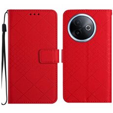 Per vivo Y39 5G Global Rhombic Grid Texture Custodia in pelle per telefono (rosso)