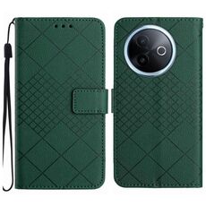 Per vivo Y39 5G Global Rhombic Grid Texture Custodia in pelle per telefono (verde)