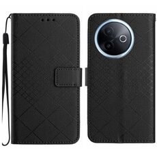 Per vivo Y39 5G Global Rhombic Grid Texture Custodia in pelle per telefono (nero)