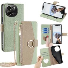 Per Tecno Pova 6 Neo 5G / Spark 30 5G Custodia a tracolla in pelle con texture Litchi (verde)