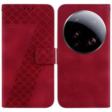 Per Xiaomi 15 Ultra Custodia per telefono in pelle goffrata a forma di sette (rosso)