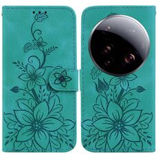 Per Xiaomi 15 Ultra Lily Custodia in pelle goffrata (verde)