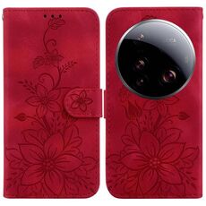 Per Xiaomi 15 Ultra Lily Custodia in pelle goffrata (rosso)