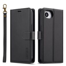 Per iPhone 16e LC.IMEEKE L2 Series Custodia per telefono in PU Magsafe staccabile con cordino (nero)