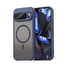 Per Google Pixel 9 Pro Fan Dun Series TPU Hybrid PC Frosted Magsafe Custodia per telefono (blu)