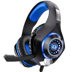 KOTION EACH GS400 Cuffie da gioco con microfono omnidirezionale, lunghezza: circa 1,9 m (nero blu)