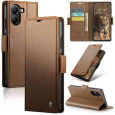 Per Xiaomi Poco X7 Pro CaseMe 023 Butterfly Buckle Litchi Texture RFID Anti-furto Custodia per telefono in pelle (marrone)