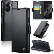 Per Xiaomi Poco X7 Pro CaseMe 023 Butterfly Buckle Litchi Texture RFID Anti-furto Custodia per telefono in pelle (Nero)