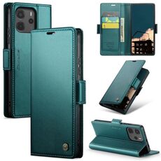 Per Redmi Note14 4G 163,25 mm CaseMe 023 Butterfly Buckle Litchi Texture RFID Antifurto Custodia in Pelle per Telefono (Verde)