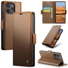 Per Redmi Note14 4G 163,25 mm CaseMe 023 Butterfly Buckle Litchi Texture RFID Anti-furto Custodia in pelle per telefono (marrone)
