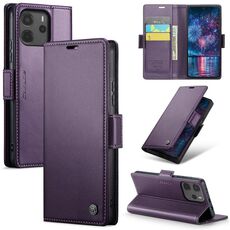 Per Redmi Note14 4G 163,25 mm CaseMe 023 Butterfly Buckle Litchi Texture RFID Anti-furto Custodia in pelle per telefono (viola)