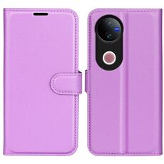 Per vivo V50 Global Litchi Texture Custodia per telefono in pelle con supporto a flip orizzontale (viola)