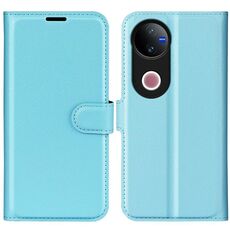 Per vivo V50 Global Litchi Texture Custodia per telefono in pelle con supporto a flip orizzontale (blu)