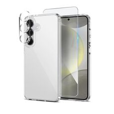 Per Samsung Galaxy S24+ 5G NORTHJO 3 in 1 Custodia trasparente per telefono con pellicola protettiva per schermo
