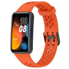 Per cinturino in silicone traspirante tinta unita Huawei Band 8 (arancione)