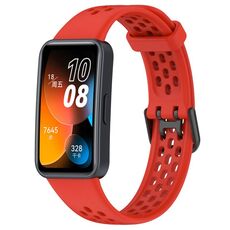 Per cinturino in silicone traspirante tinta unita Huawei Band 8 (rosso)