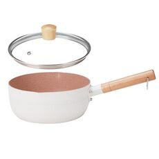 18 cm con coperchio bollire spaghetti istantanei padella antiaderente integratore alimentare per bambini padella maifan pietra piccola pentola per il latte (bianco)