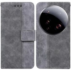 Per Xiaomi 15 Custodia per telefono in pelle goffrata ultra geometrica (grigio)