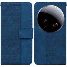 Per Xiaomi 15 Custodia per telefono in pelle goffrata ultra geometrica (blu)