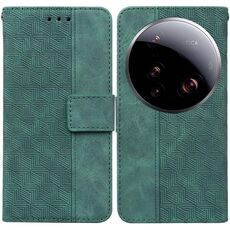 Per Xiaomi 15 Custodia per telefono in pelle goffrata ultra geometrica (verde)