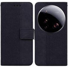 Per Xiaomi 15 Custodia per telefono in pelle goffrata ultra geometrica (nera)
