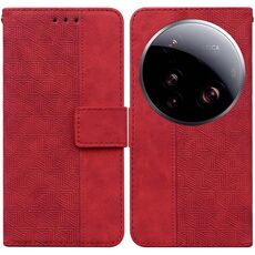 Per Xiaomi 15 Custodia per telefono in pelle goffrata ultra geometrica (rossa)