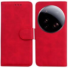 Per Xiaomi 15 Ultra Skin Feel Custodia in pelle Flip Color Pure (rosso)