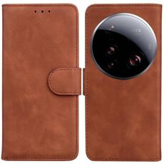 Per Xiaomi 15 Ultra Skin Feel Pure Color Flip Custodia in pelle per telefono (marrone)