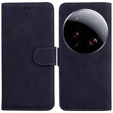 Per Xiaomi 15 Ultra Skin Feel Custodia in pelle Flip Color Pure (Nero)