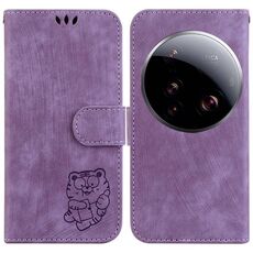 Per Xiaomi 15 Ultra Custodia per telefono in pelle goffrata Little Tiger (viola)