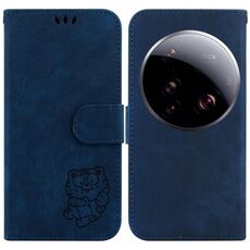 Per Xiaomi 15 Ultra Custodia per telefono in pelle goffrata Little Tiger (blu scuro)
