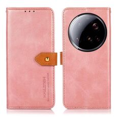 Per Xiaomi 15 Ultra KHAZNEH Custodia in pelle con texture in pelle di mucca (oro rosa)
