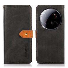 Per Xiaomi 15 Ultra KHAZNEH Custodia in pelle con texture in pelle di mucca (nera)