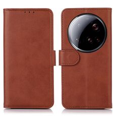 Per Xiaomi 15 Ultra Custodia per telefono in pelle con texture di mucca (marrone)