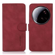 Per Xiaomi 15 Ultra KHAZNEH Custodia in pelle opaca con texture (rosso)