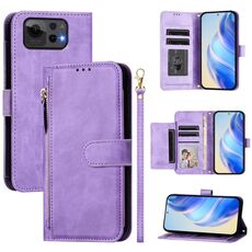 Per Asus Zenfone 12 Ultra Multi-Card Slots Zipper Wallet Custodia in pelle per telefono (viola)