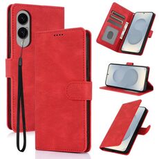 Per Samsung Galaxy S25 Edge 5G Custodia per telefono in pelle di vitello con texture Fantasy Skin-feel (rosso)