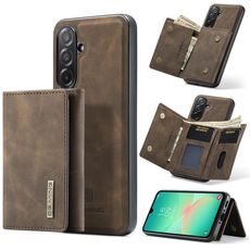 Per Samsung Galaxy A26 5G DG.MING M1 Series Portafoglio multi-carta a 3 ante + custodia magnetica per telefono (caffè)