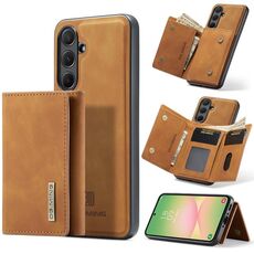 Per Samsung Galaxy A56 5G DG.MING M1 Series Portafoglio multi-carta a 3 ante + custodia magnetica per telefono (marrone)