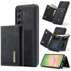 Per Samsung Galaxy A56 5G DG.MING M1 Series Portafoglio multi-carta a 3 ante + custodia magnetica per telefono (nero)
