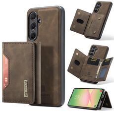 Per Samsung Galaxy A56 5G DG.MING M2 Series Borsa multi-carta a 3 scomparti + custodia magnetica per telefono (caffè)