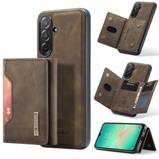 Per Samsung Galaxy A26 5G DG.MING M2 Series Borsa multi-carta a 3 scomparti + custodia magnetica per telefono (caffè)