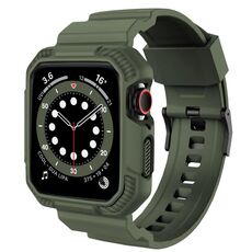 Per Apple Watch 46mm / 45mm / 44mm / 42mm Cinturino in silicone e fibra di carbonio VIETAO (verde erba)