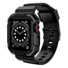 Per Apple Watch Ultra 2/1 49mm VIETAO Cinturino in silicone e fibra di carbonio (nero)