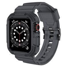Per Apple Watch Ultra 2/1 49mm VIETAO Cinturino in silicone e fibra di carbonio (grigio trasparente)