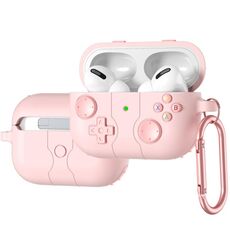 Per AirPods Pro 2 Custodia in silicone per auricolari wireless in stile console di gioco (rosa)