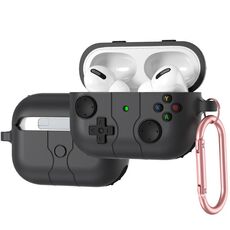 Per AirPods Pro 2 Custodia in silicone per auricolari wireless in stile console di gioco (grigio scuro)