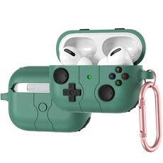 Per AirPods Pro 2 Custodia in silicone per auricolari wireless in stile console di gioco (verde pino)